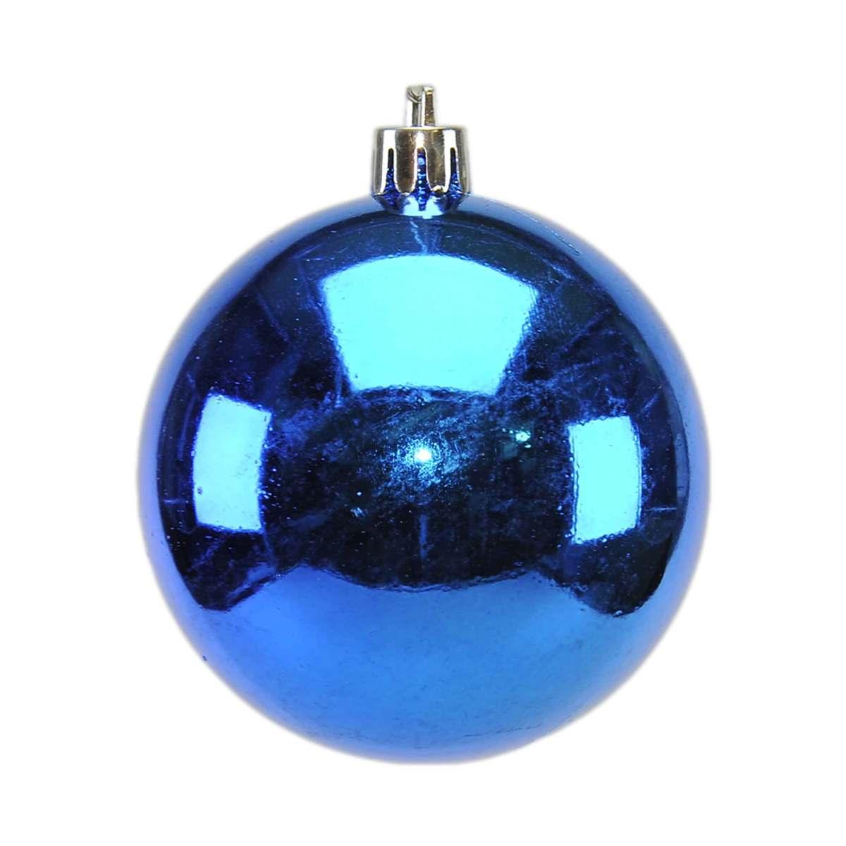 Pallina natalizia blu satinate lucide Set 12 pz