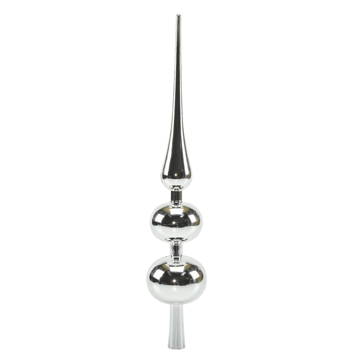 Puntale albero natale argento metalizzato 44 cm