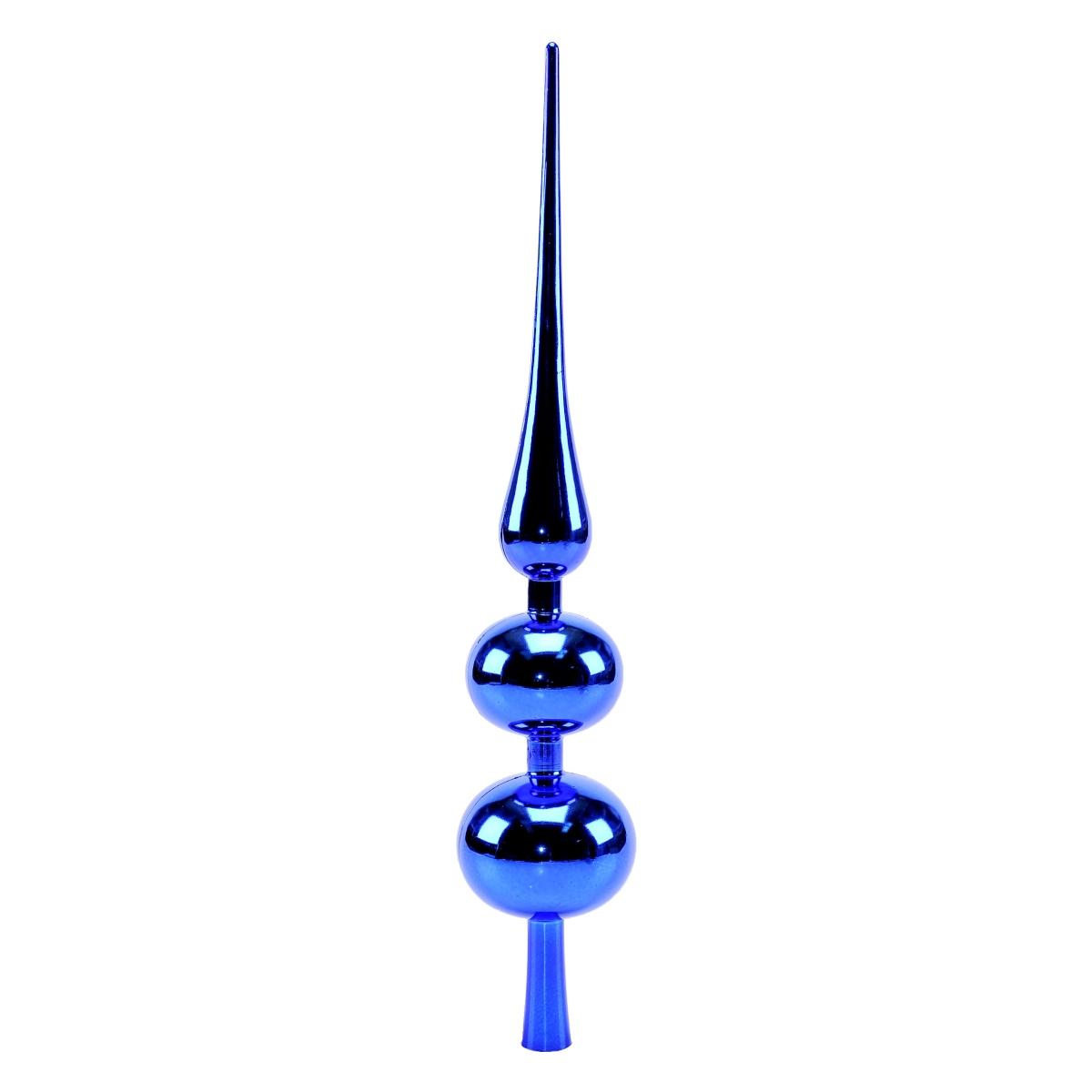 Puntale albero natale blu metalizzato 44 cm