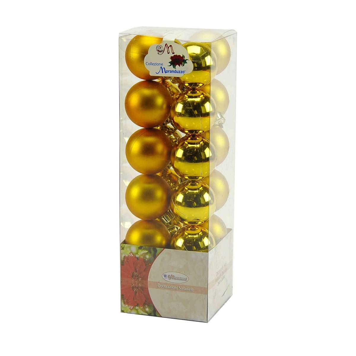 Pallina natalizia oro lucido opaco Set 24 pz