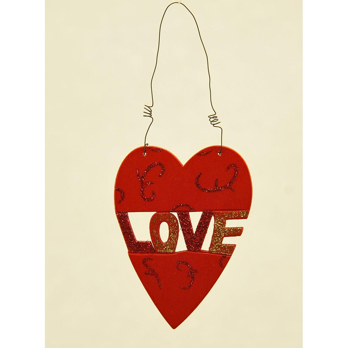Decorazione natalizia legno love peace joy 10 cm