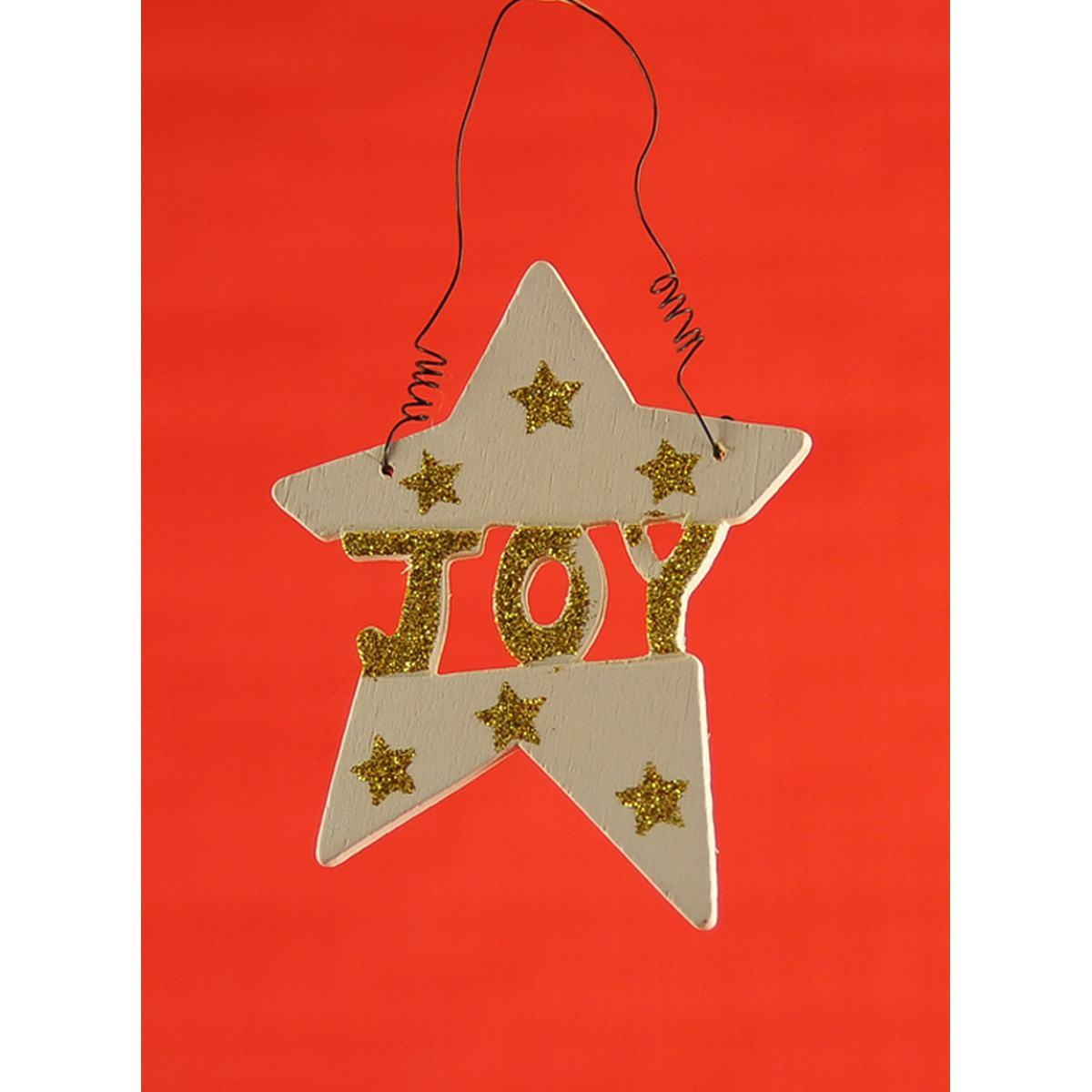 Decorazione natalizia legno love peace joy 10 cm