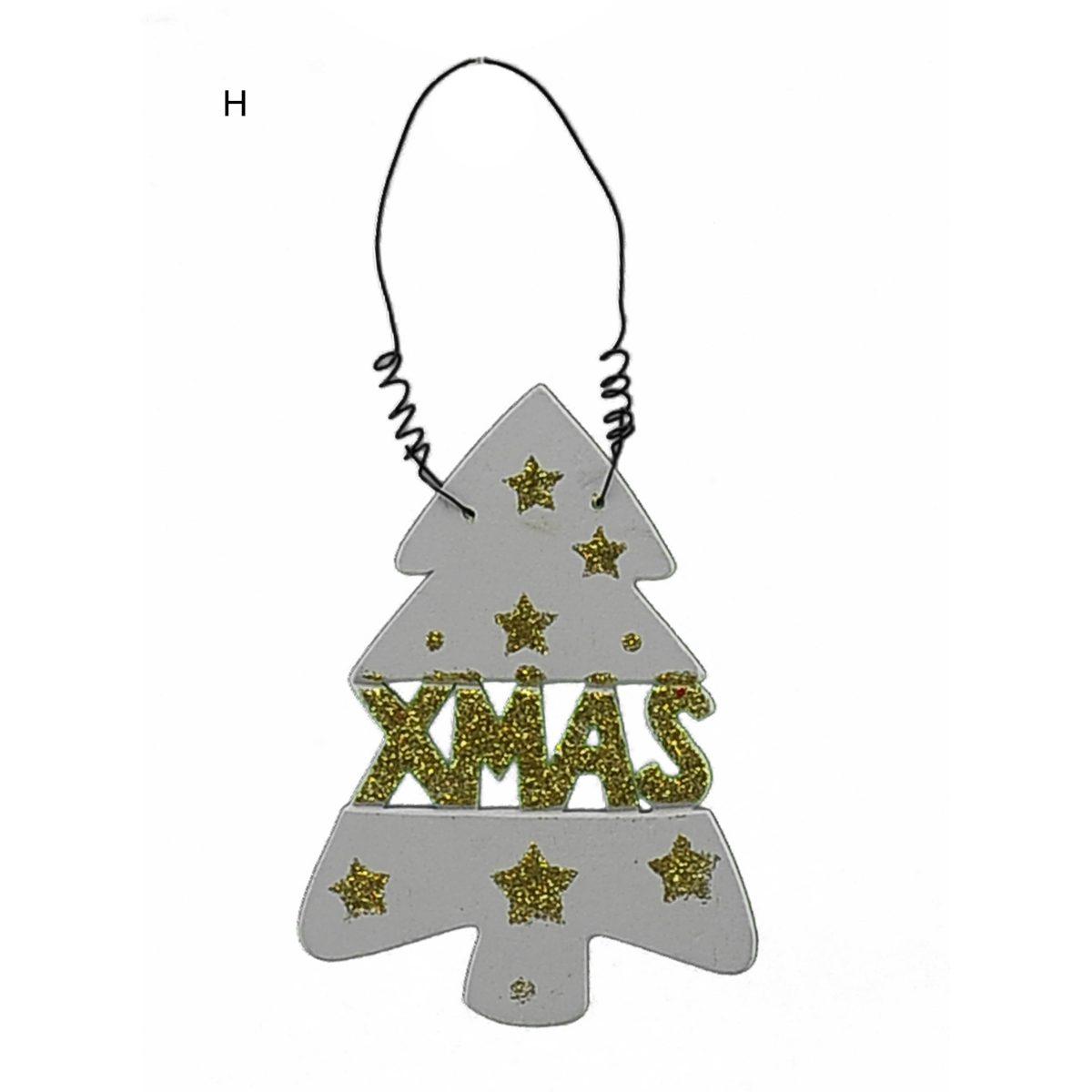 Decorazione natalizia legno love peace joy 10 cm
