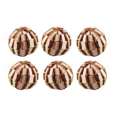 Pallina natalizia scaglie in legno naturale Set 6 pz
