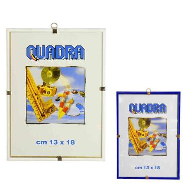Cornice giorno legno bianco blu 13 x 18 cm