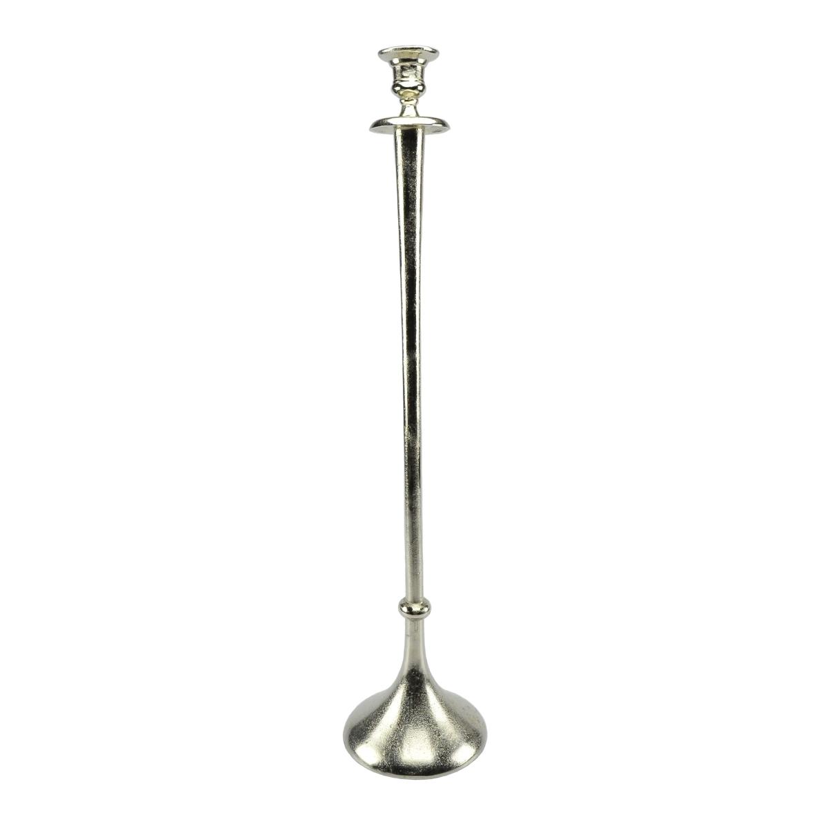Candeliere 1 posto candela metallo millennio argento 76 cm