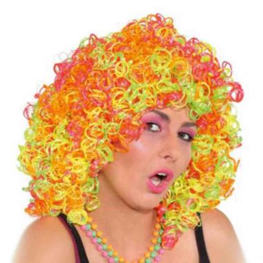 Parrucca clown multicolor neon