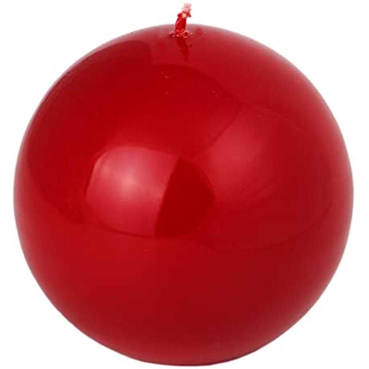 Candela sfera rossa Ø 13 cm