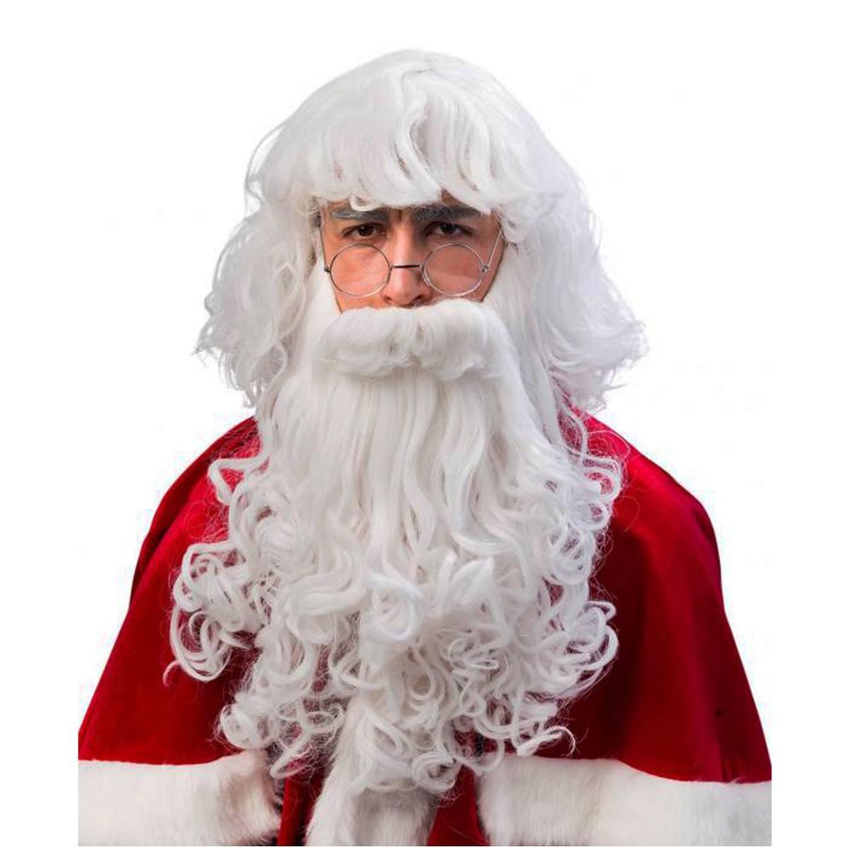 Parrucca babbo natale bianca barba lunga