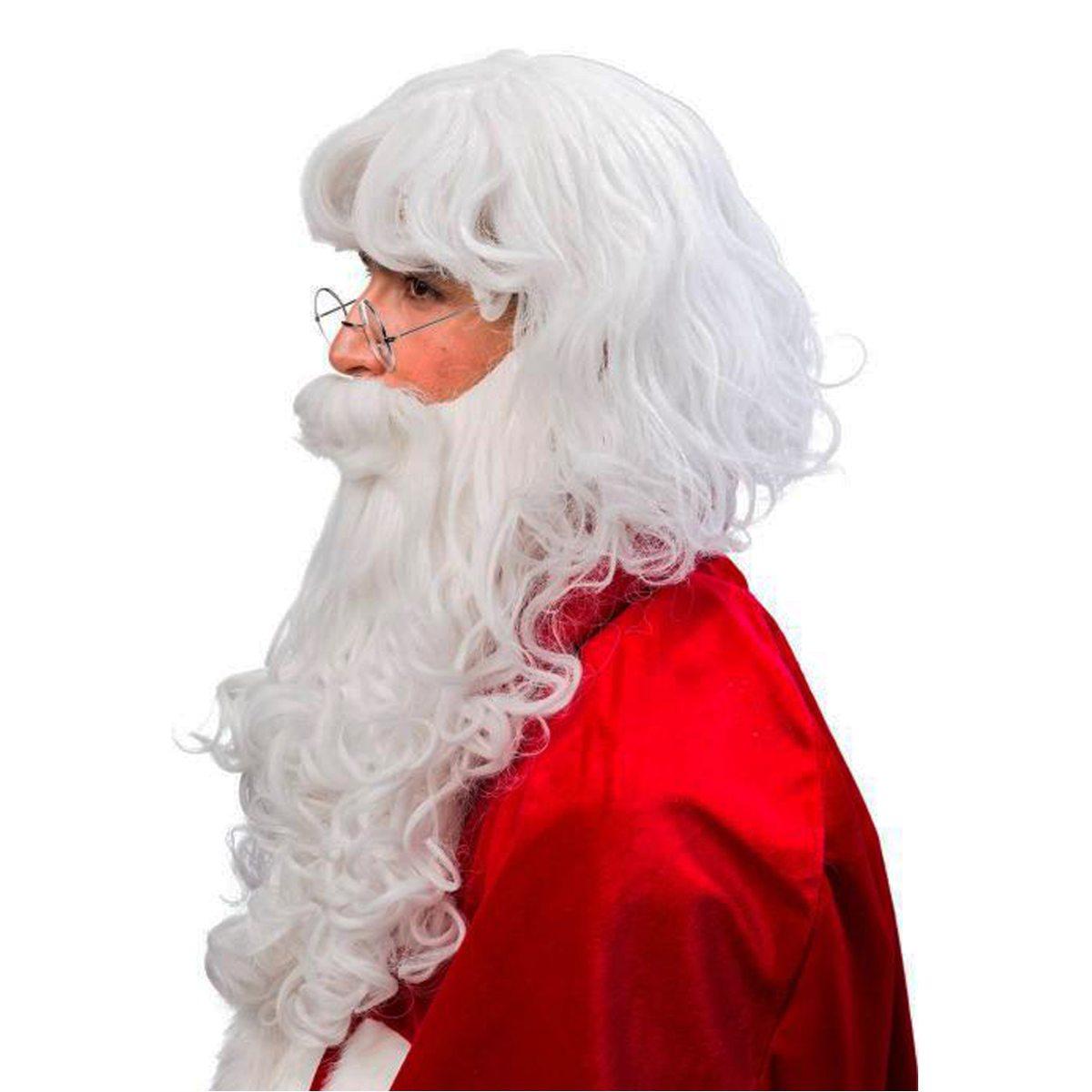 Parrucca babbo natale bianca barba lunga
