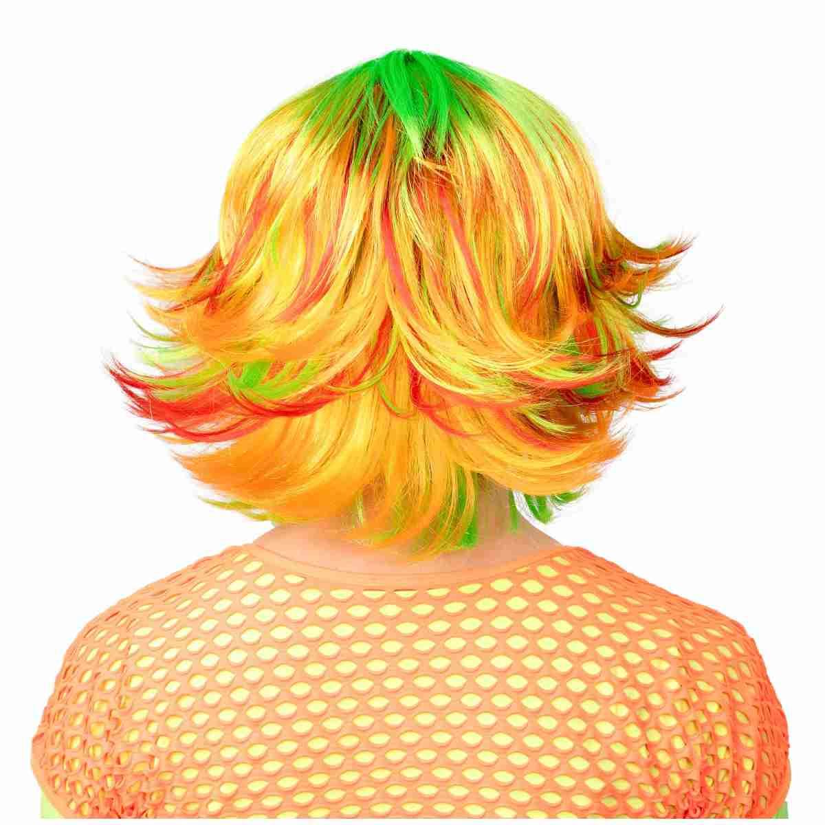Parrucca caschetto multicolor