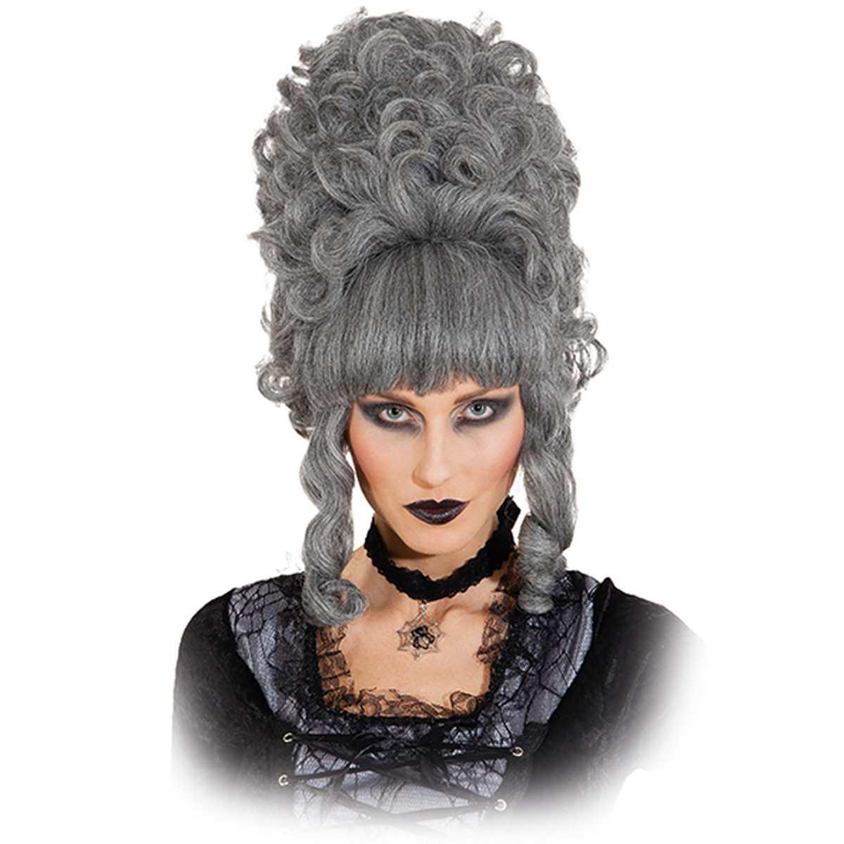 Parrucca dama lady pompadur grigia frangia