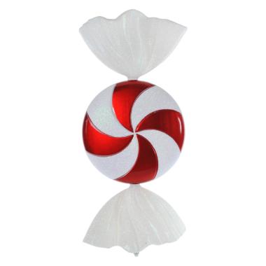 Decorazione natalizia caramella bianca rossa 21 x 47 cm