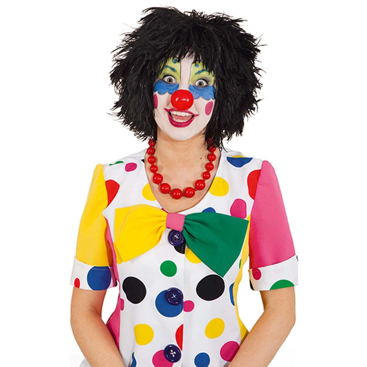 Parrucca clown nera scapigliata frangia