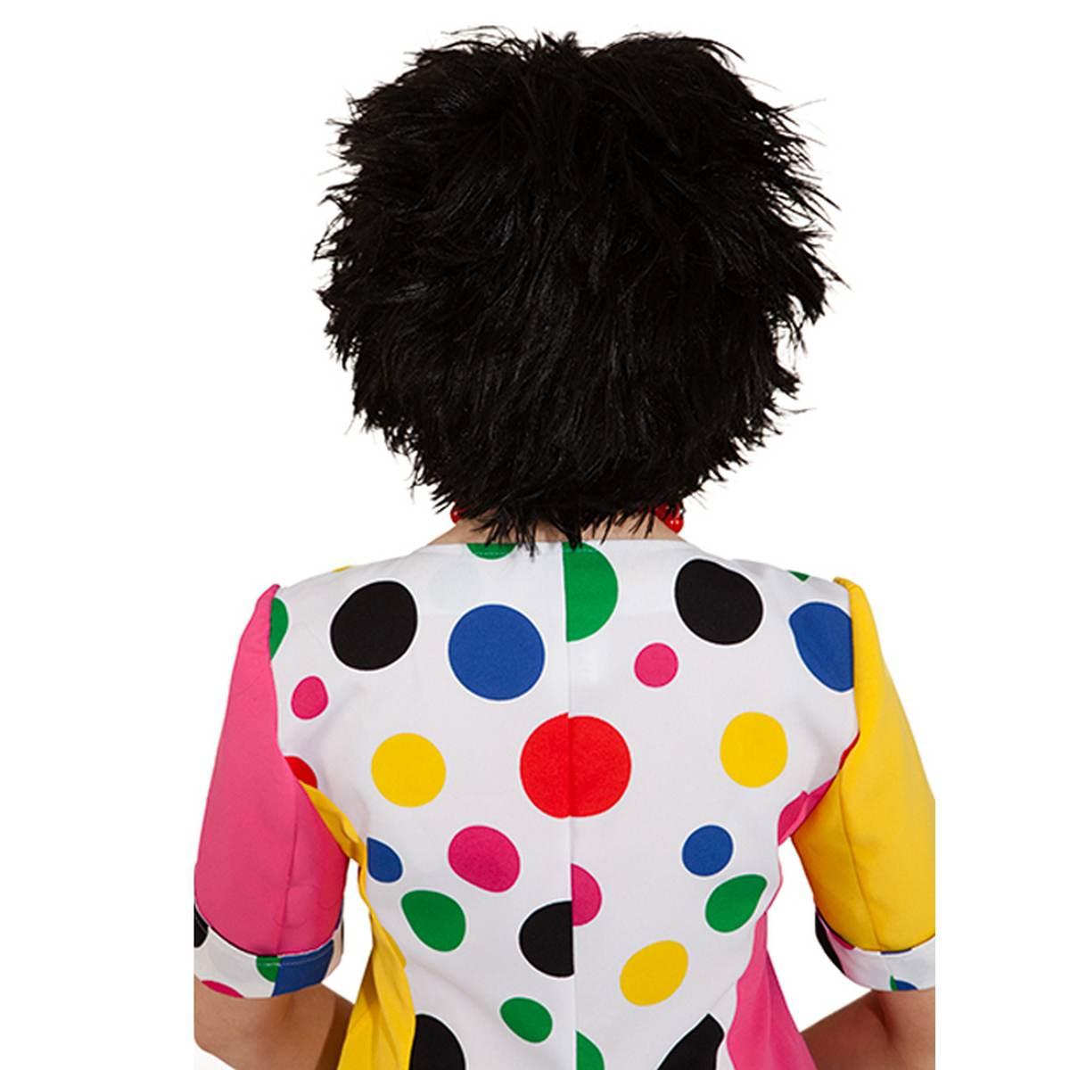 Parrucca clown nera scapigliata frangia