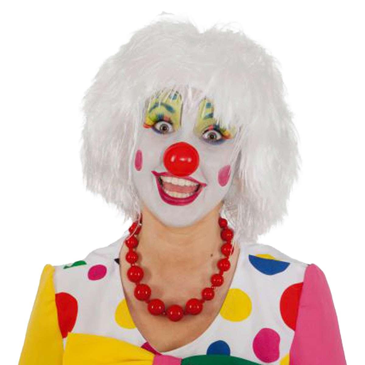 Parrucca clown bianca scapigliata frangia