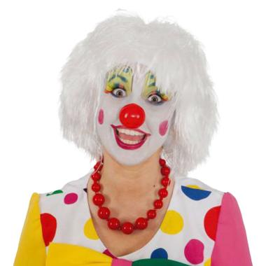 Parrucca clown bianca scapigliata frangia