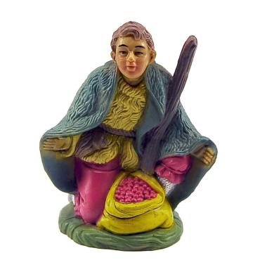 Statua presepe 10 cm pastore sacco pomodori