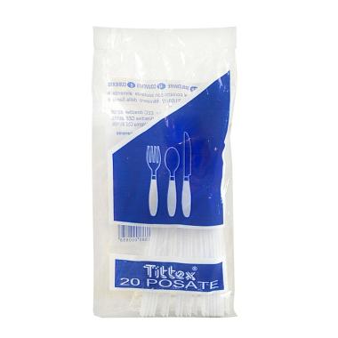 Posate party cucchiaio pvc bianco tittex 20 pz