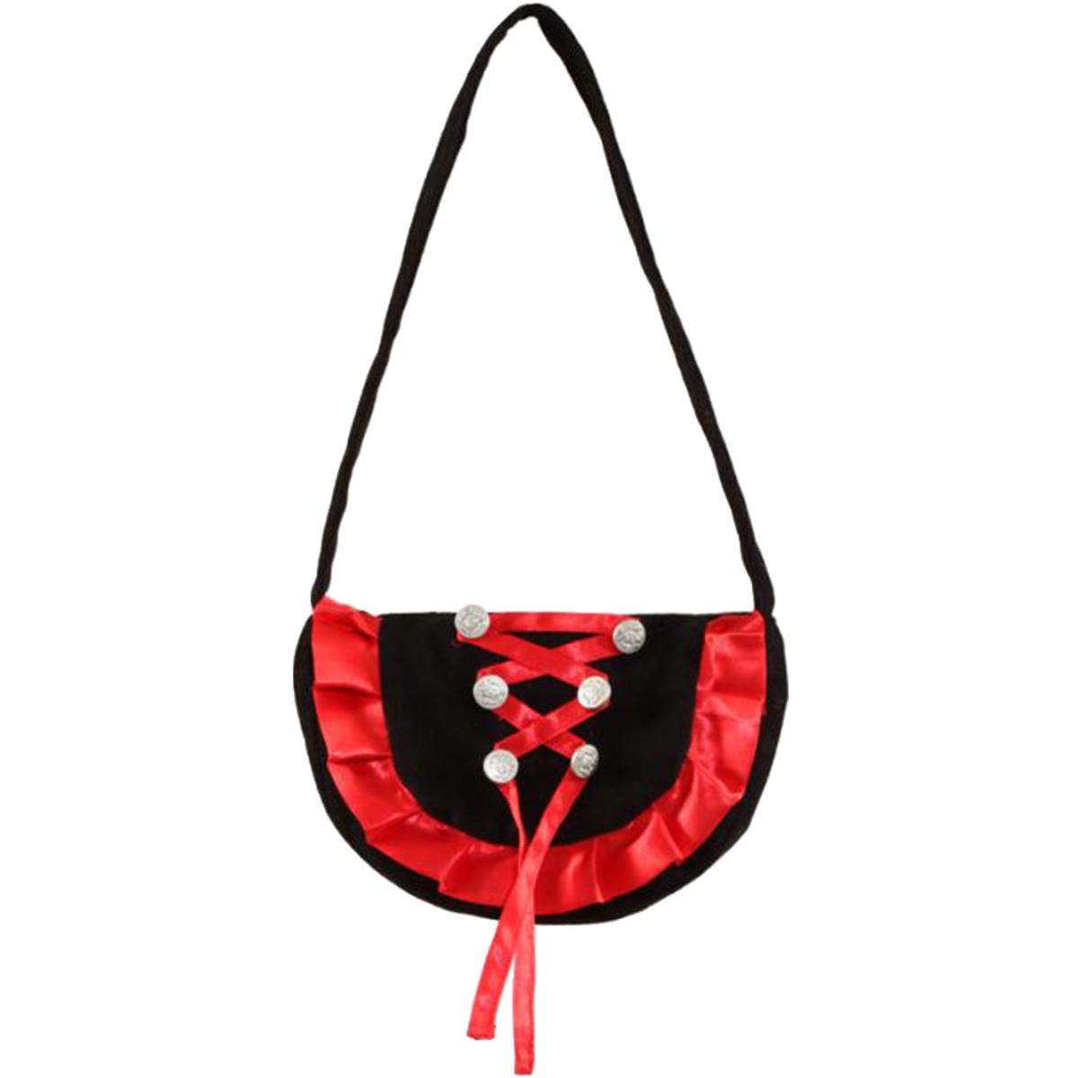 Borsa tirolese nera rossa