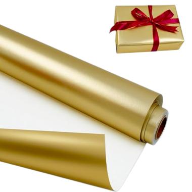 Carta regalo natale rotolo oro metal 70 x 150 cm
