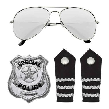 Occhiali poliziotto spalline distintivo