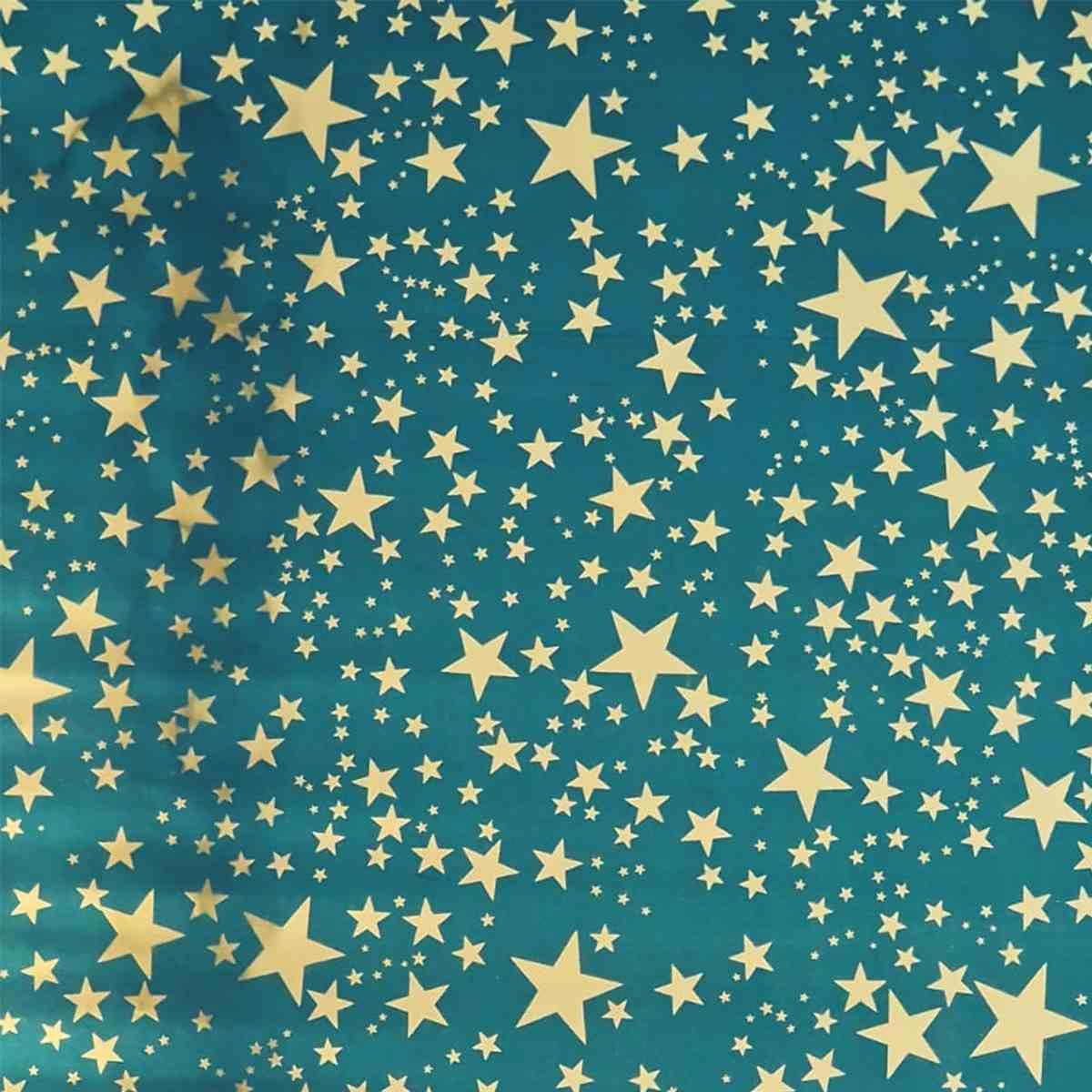 Carta presepe cielo blu oro lucido metallizzato stelle