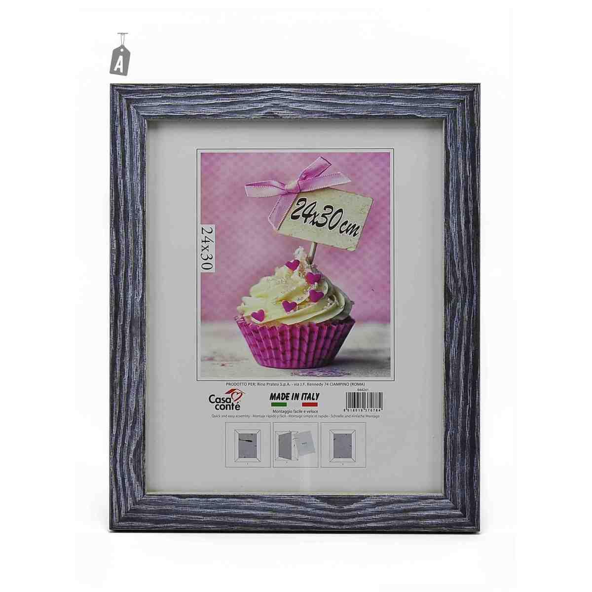 Cornice giorno legno shabby chic legno 4 colori assortiti 24 x 30 cm