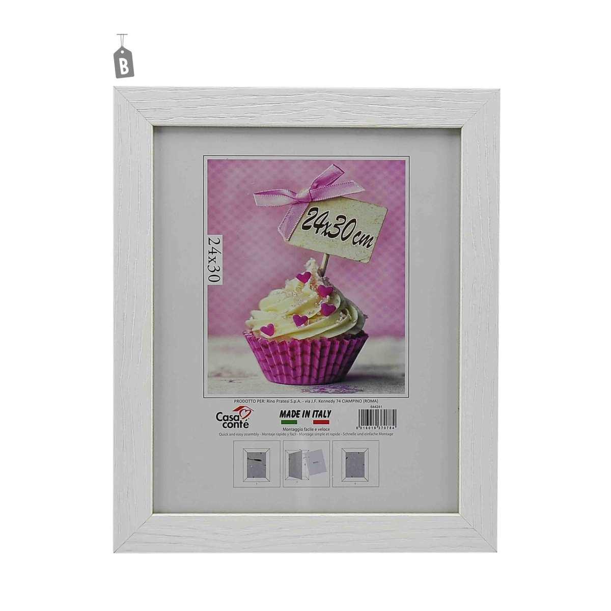 Cornice giorno legno shabby chic legno 4 colori assortiti 24 x 30 cm