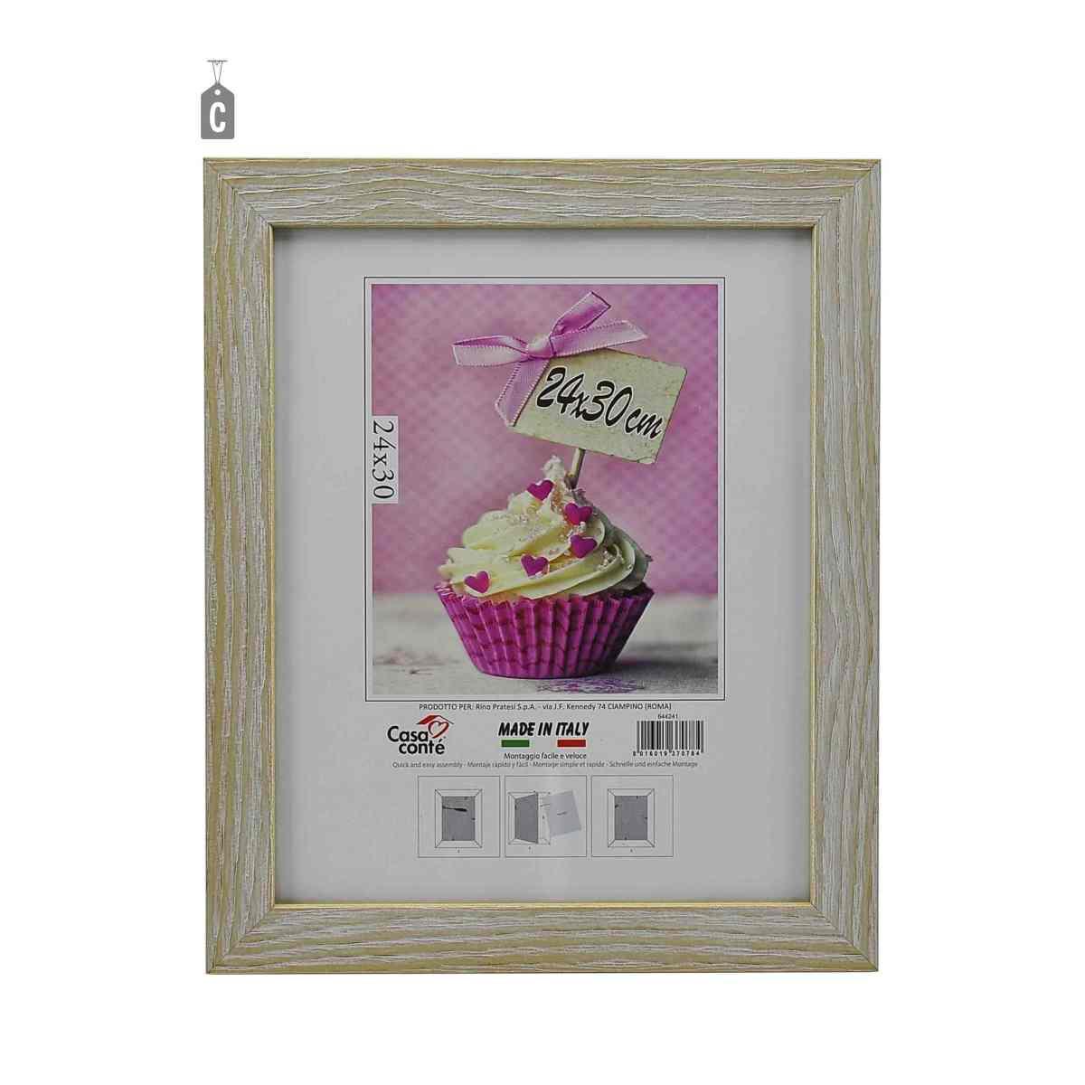 Cornice giorno legno shabby chic legno 4 colori assortiti 24 x 30 cm