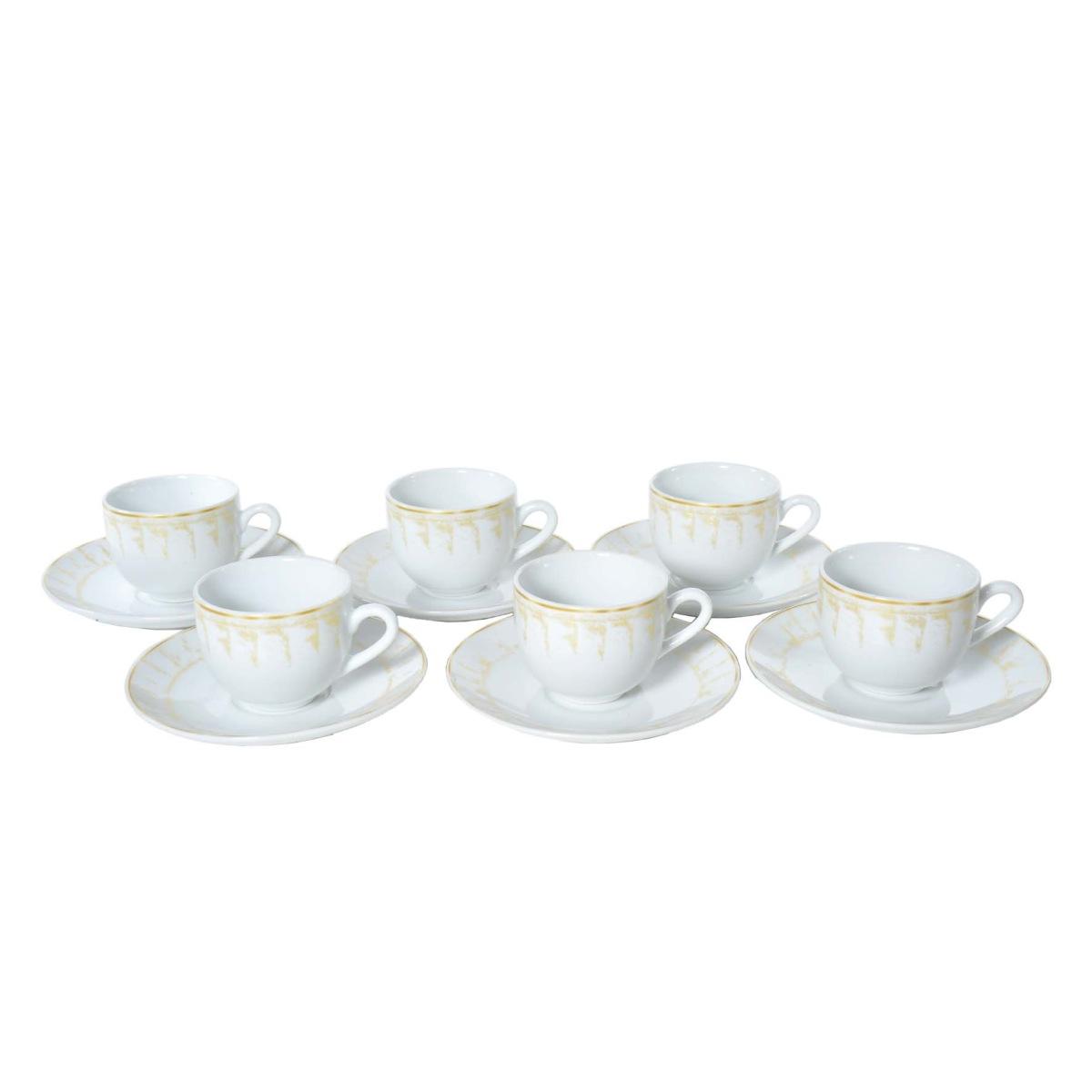 Tazzine Caffè Set pz.6 Porcellana Gold Rays | M2 Store