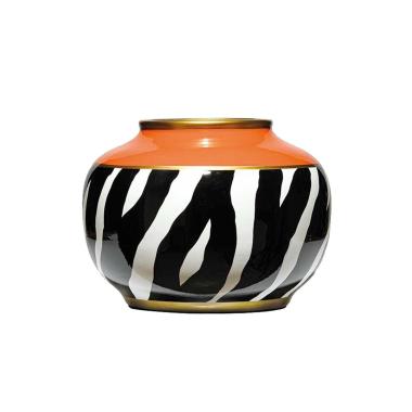 Vaso porcellana jungle bombato 26 x 19 cm