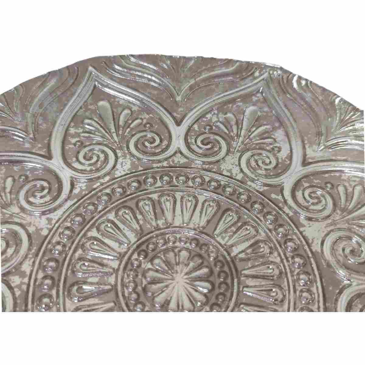 Centrotavola piatto vetro ritz argento
