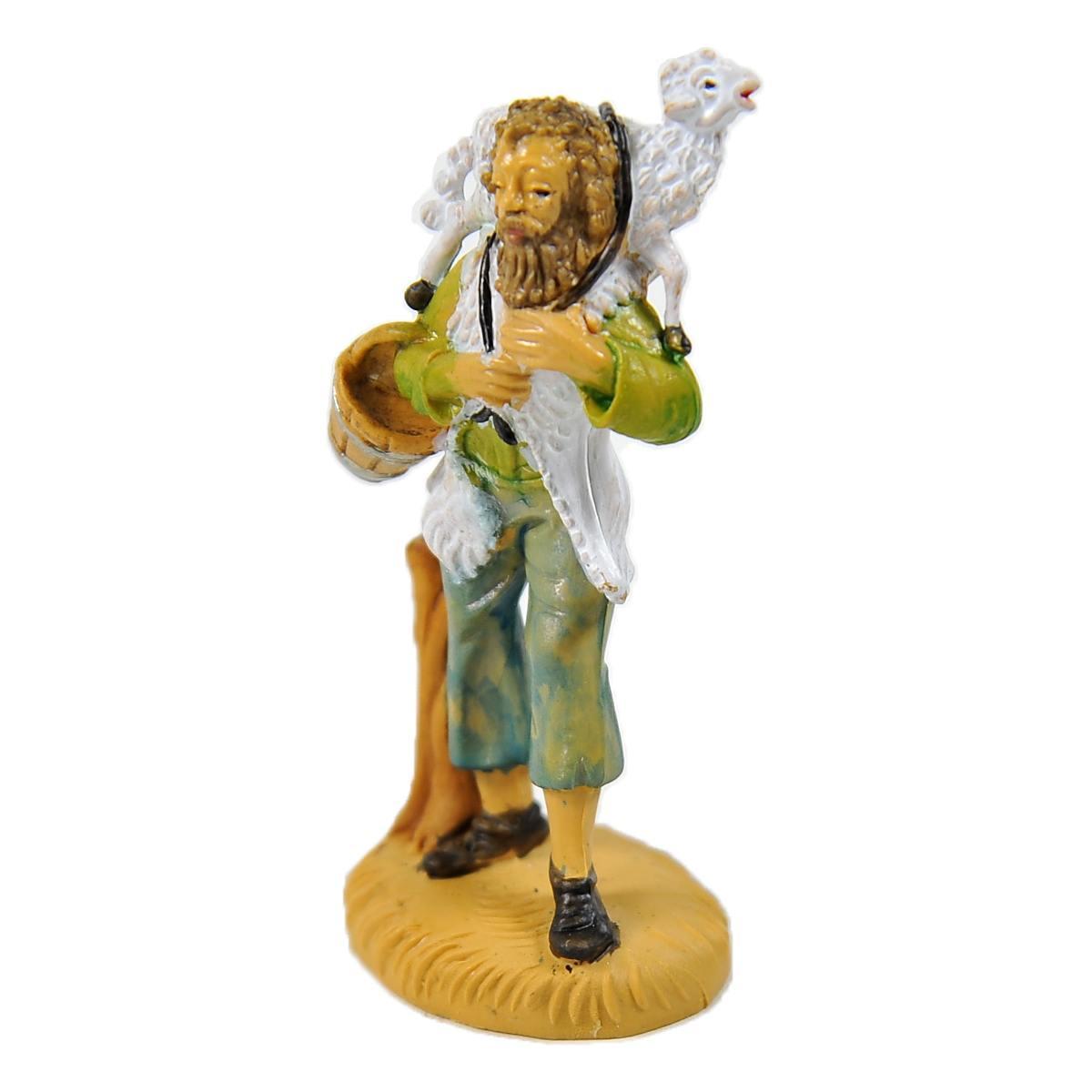 Statua presepe 6 cm pastore pecora