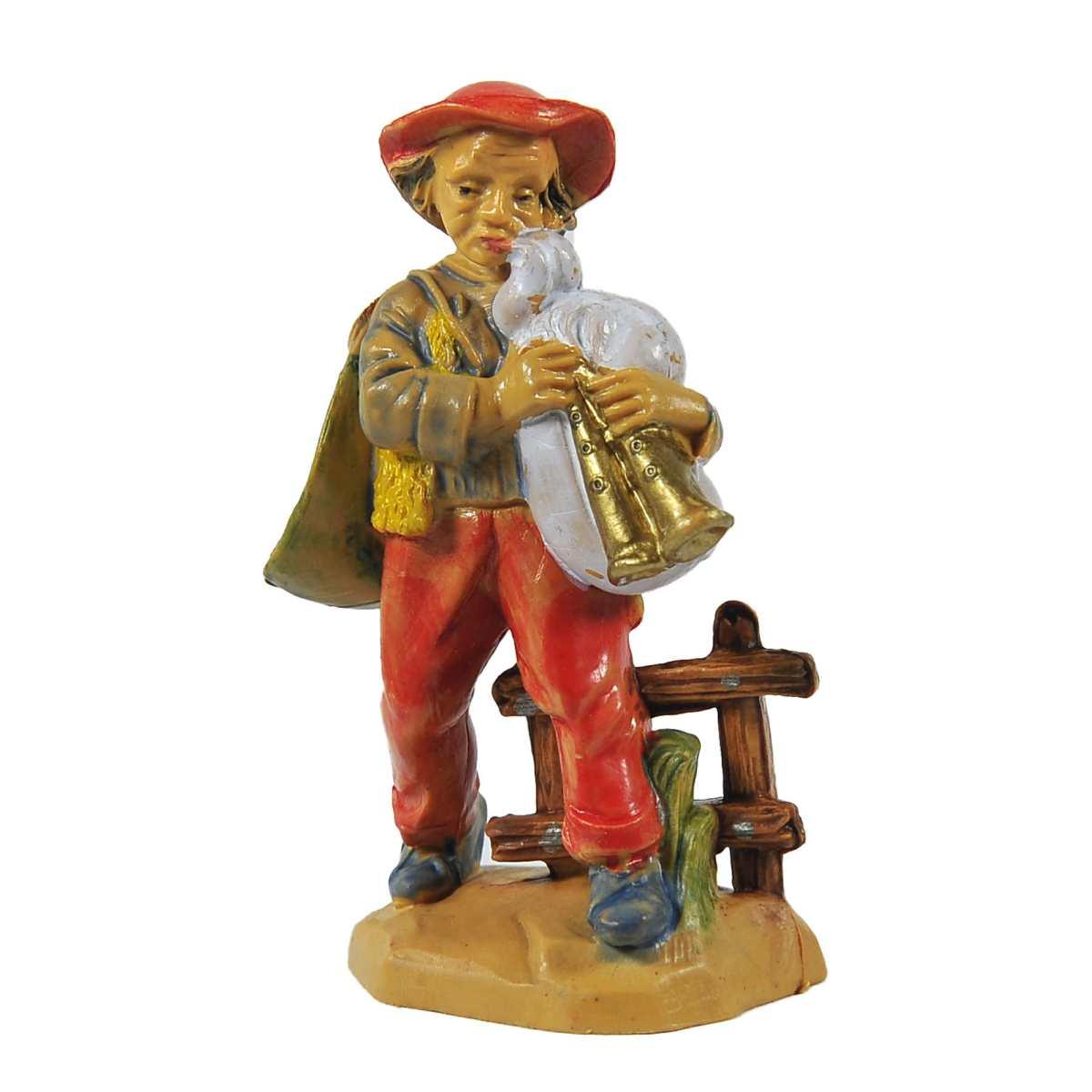 Statua presepe 6 cm uomo zampogna