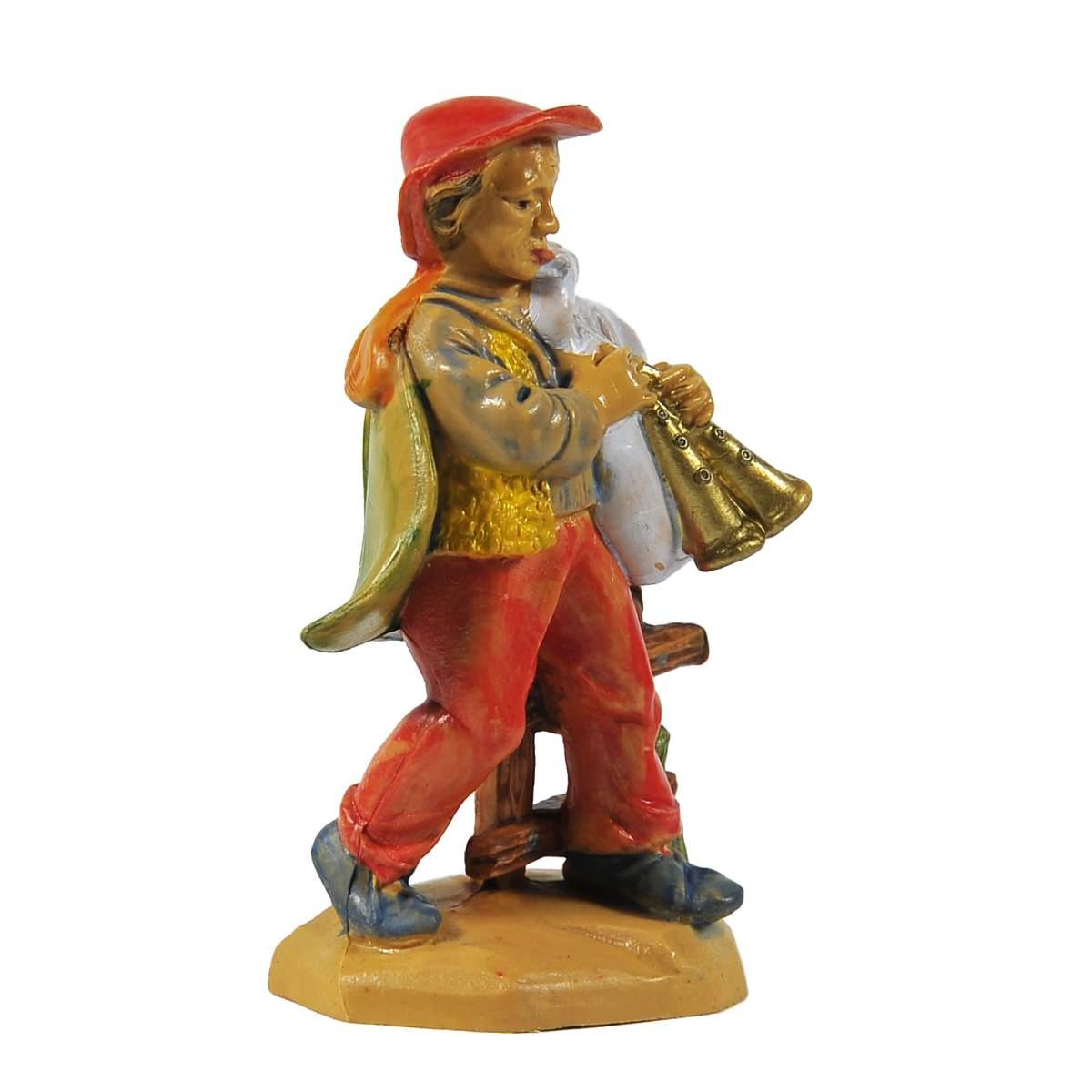Statua presepe 6 cm uomo zampogna
