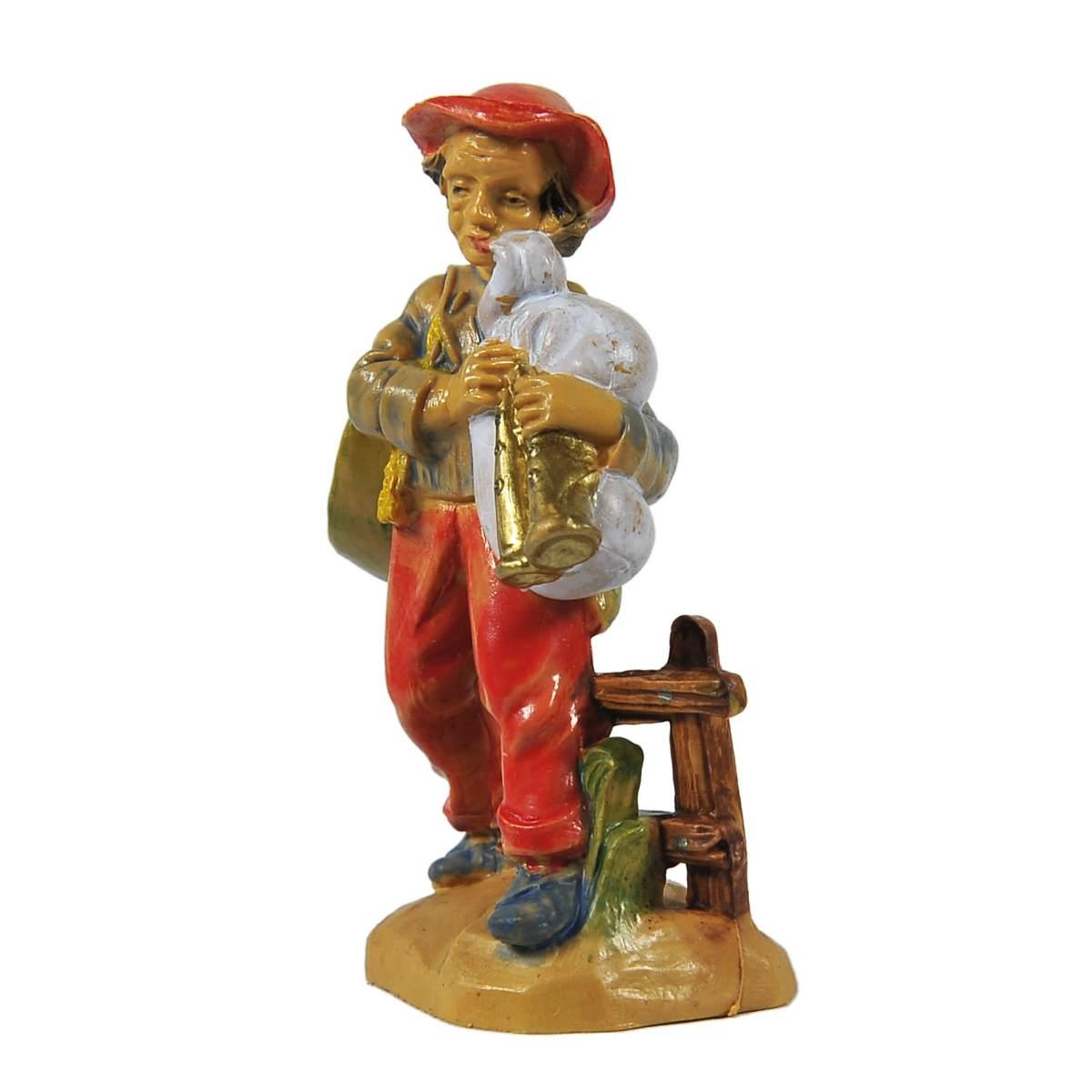 Statua presepe 6 cm uomo zampogna