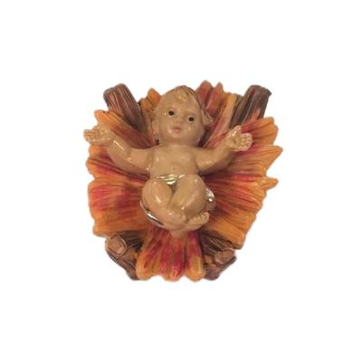Statua presepe 10 cm gesù bambino culla