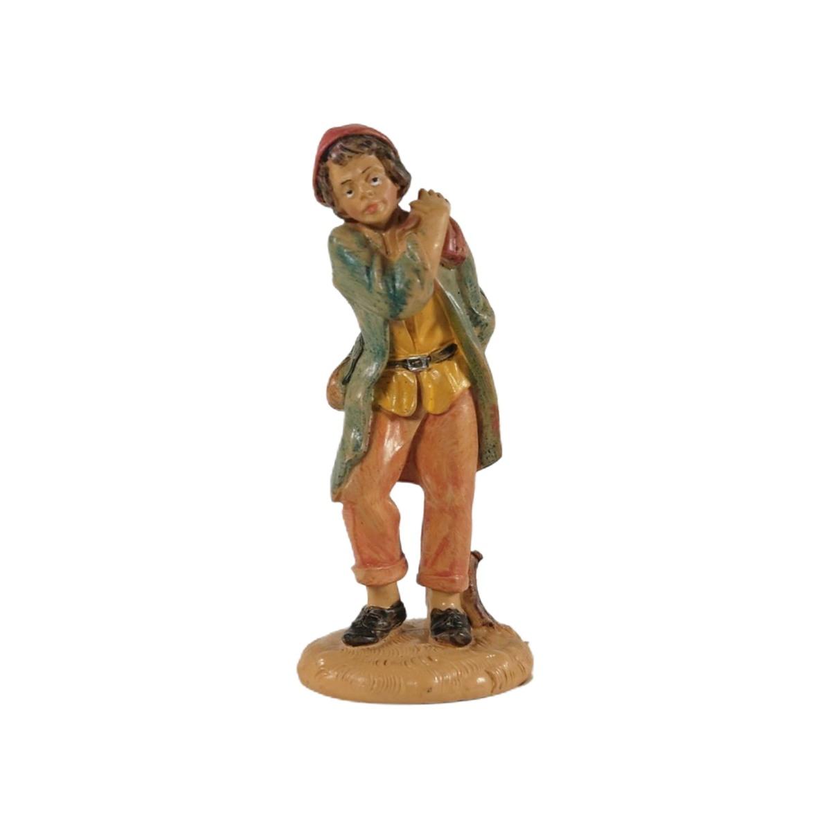 Statua presepe 10 cm pastore sacca sulle spalle