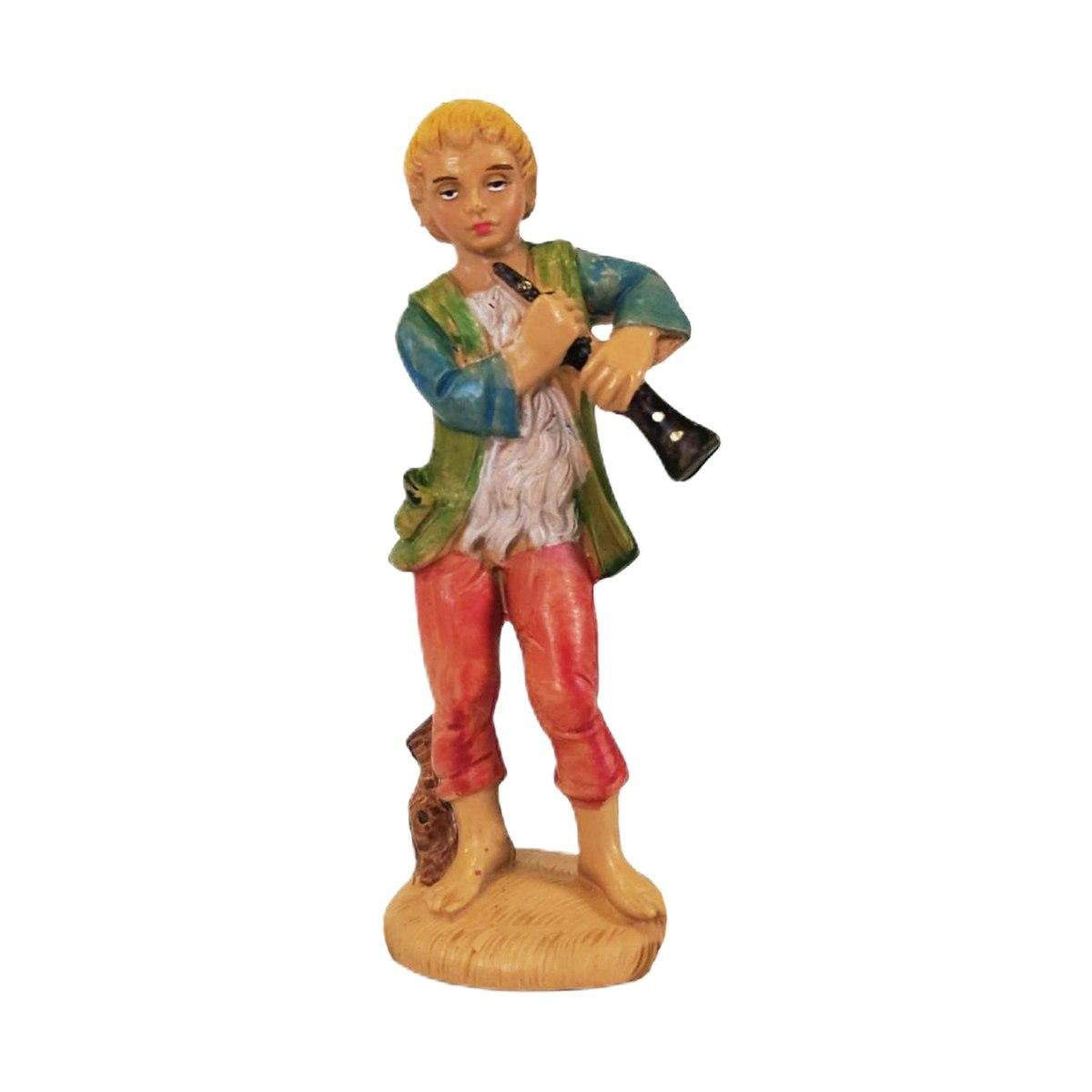 Statua presepe 10 cm pastore piffero