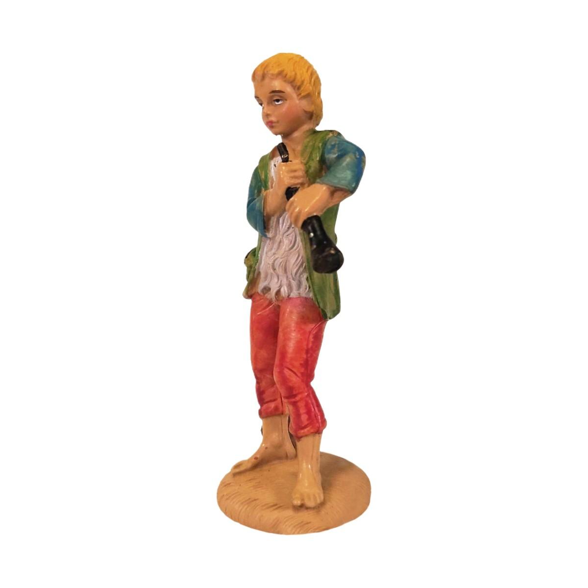 Statua presepe 10 cm pastore piffero