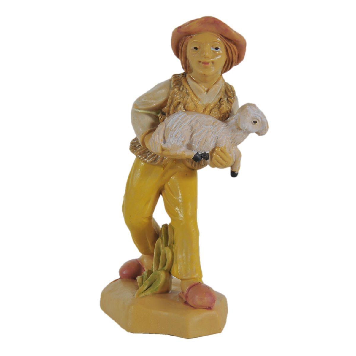 Statua presepe 10 cm pastore pecora