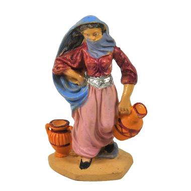 Statua presepe 10 cm donna anfore