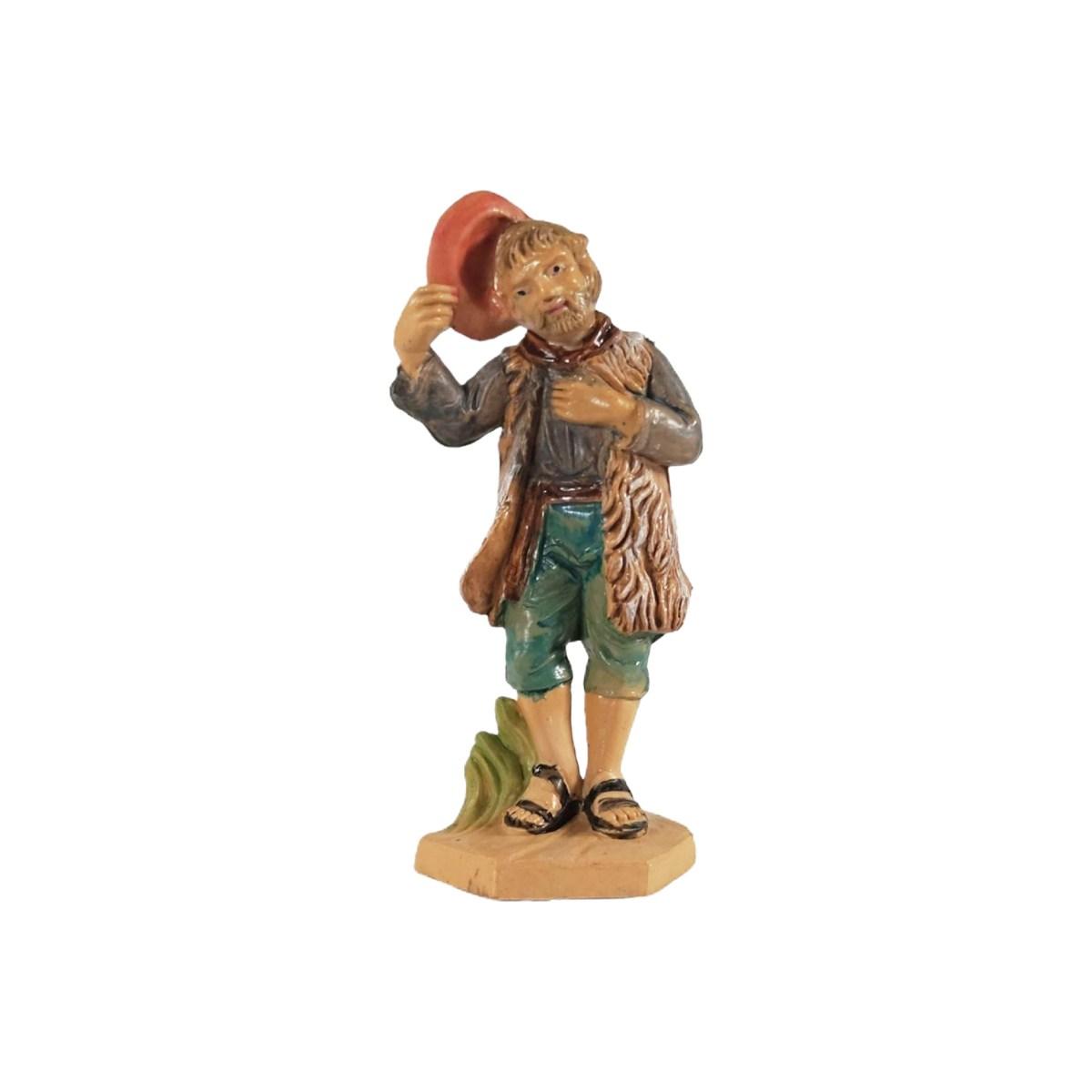 Statua presepe 10 cm pastore cappello
