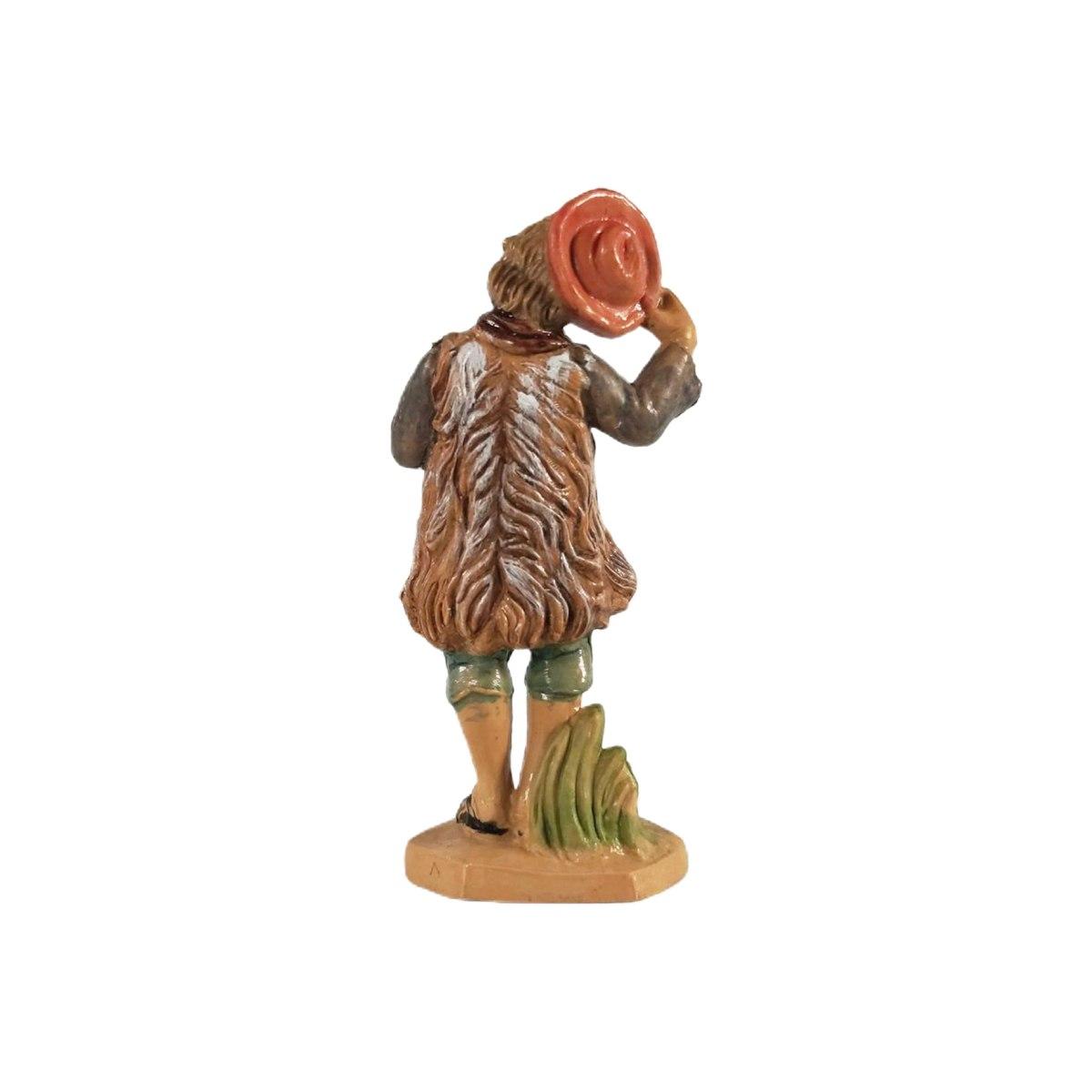 Statua presepe 10 cm pastore cappello