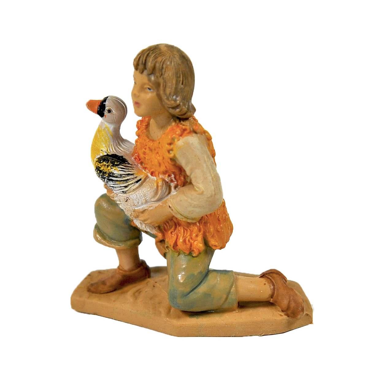 Statua presepe 10 cm pastorello papera
