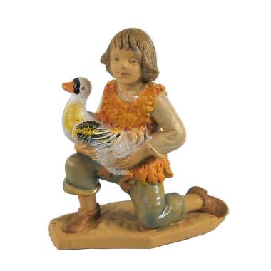 Statua presepe 10 cm pastorello papera