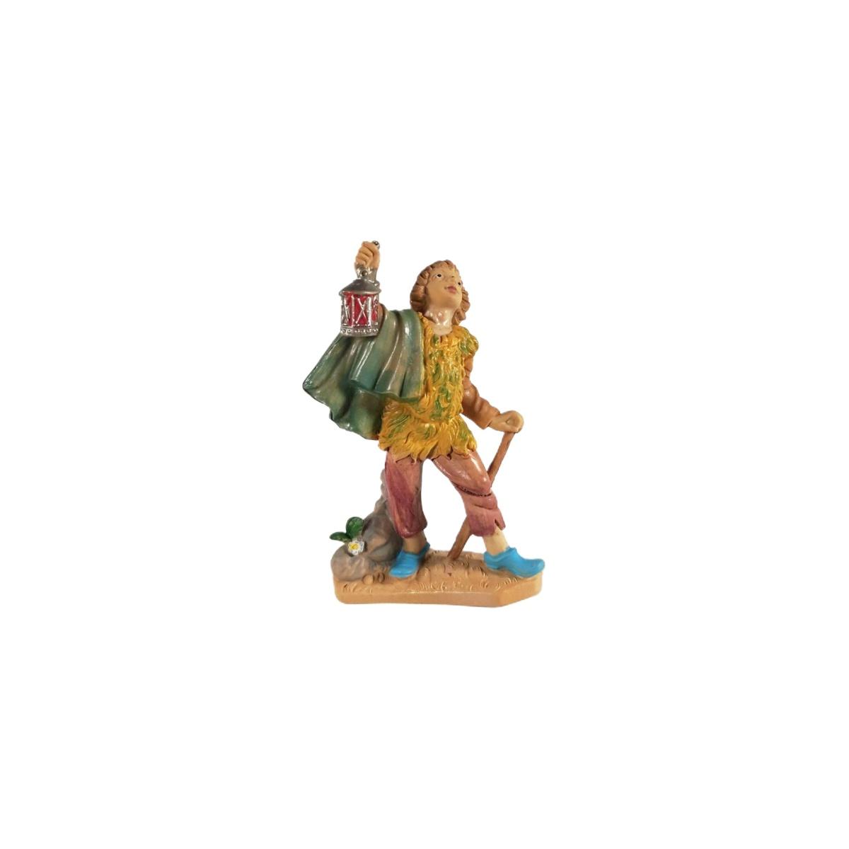 Statua presepe 10 cm uomo lanterna