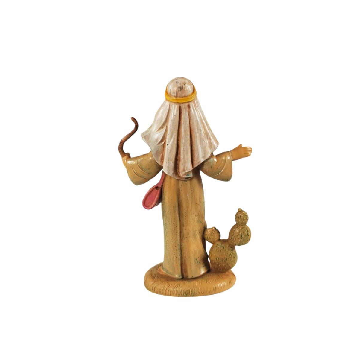 Statua presepe 10 cm pastore arabo meravigliato