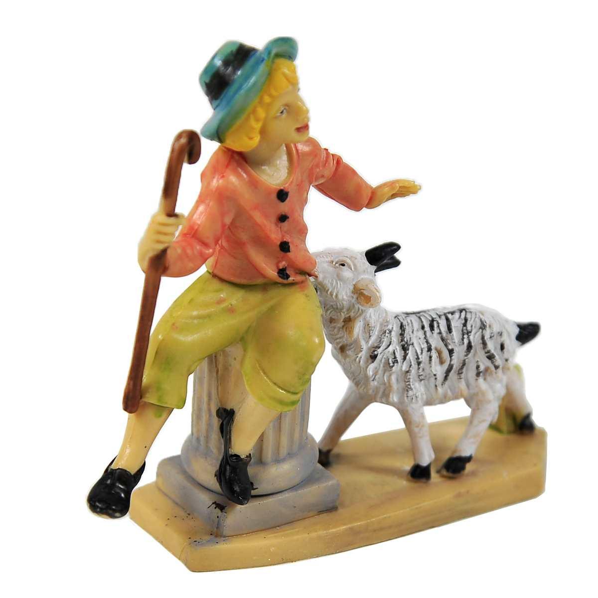 Statua presepe 10 cm ragazzo capretta